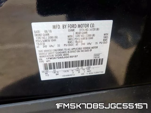 1FM5K7D85JGC55157 фото 2