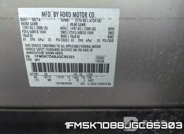 1FM5K7D88JGC85303 фото 10