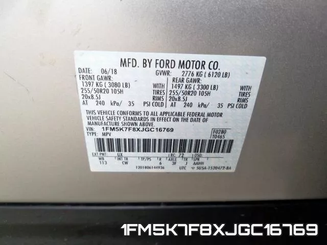 1FM5K7F8XJGC16769 фото 2