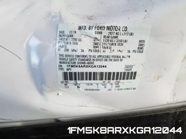 1FM5K8ARXKGA12044 фото 2