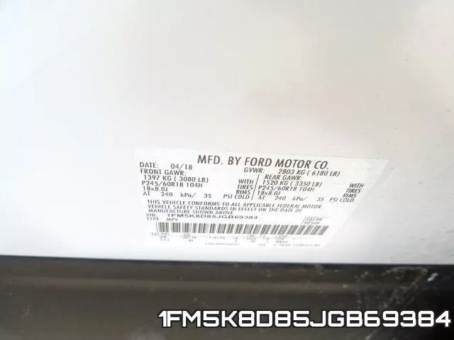 1FM5K8D85JGB69384 фото 2
