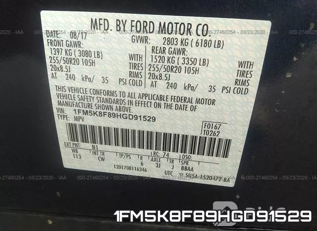 1FM5K8F89HGD91529 фото 10