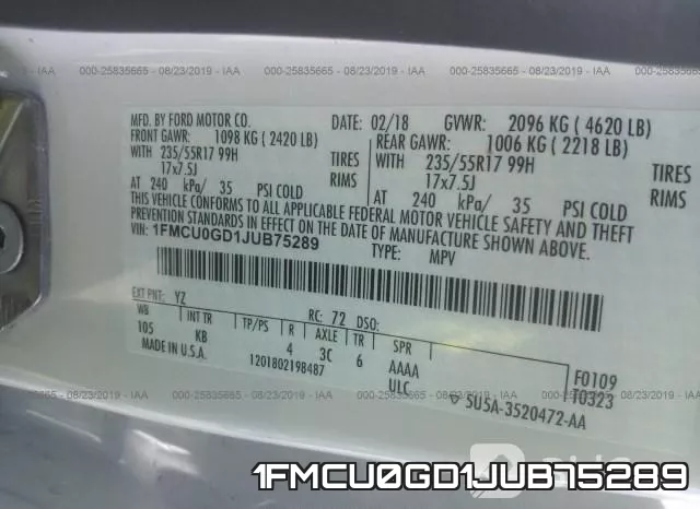 1FMCU0GD1JUB75289 фото 10