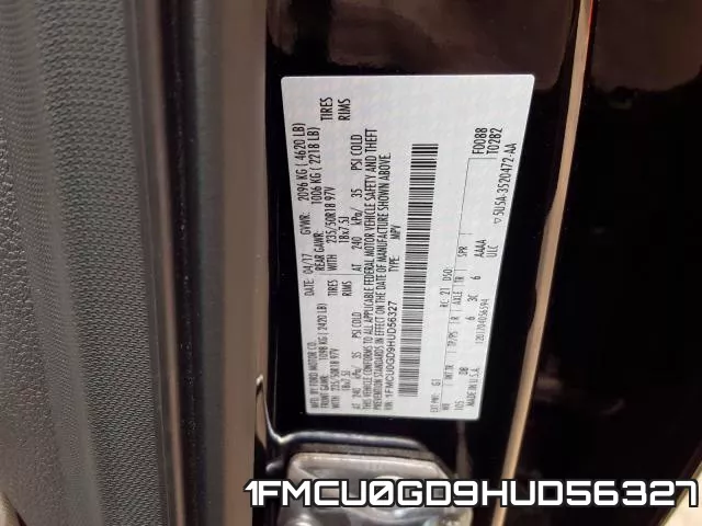 1FMCU0GD9HUD56327 фото 2