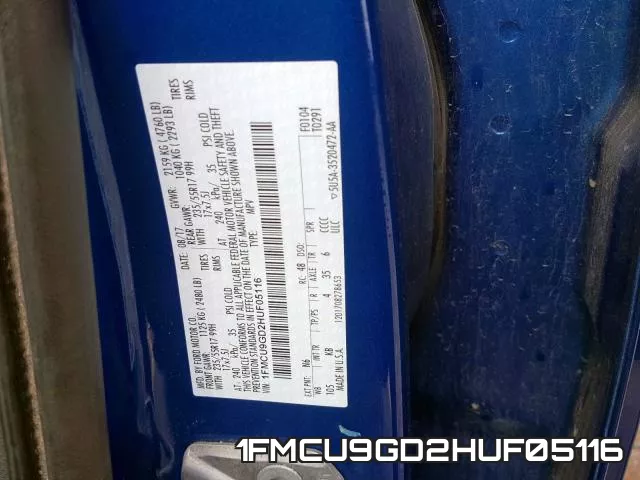 1FMCU9GD2HUF05116 фото 2