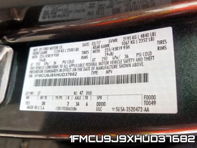 1FMCU9J9XHUD37682 фото 2