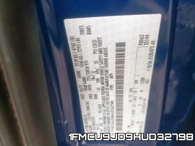 1FMCU9JD9HUD32798 фото 2