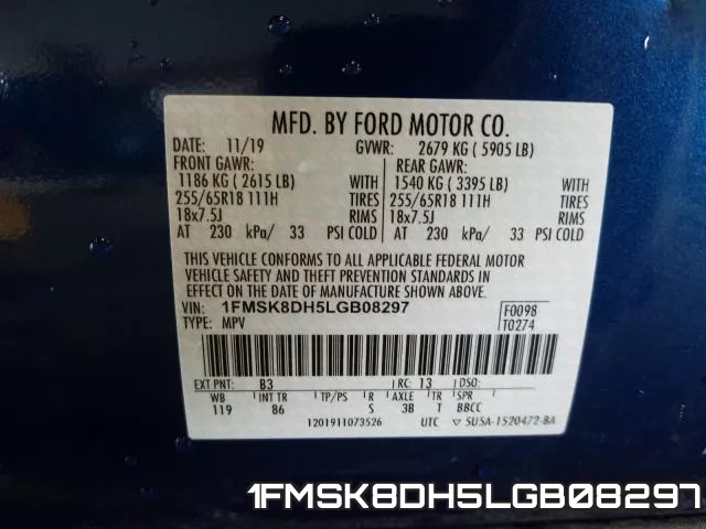 1FMSK8DH5LGB08297 фото 2