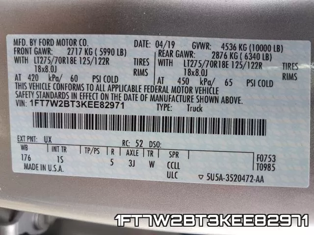 1FT7W2BT3KEE82971 фото 2