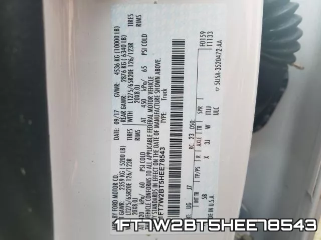 1FT7W2BT5HEE78543 фото 2
