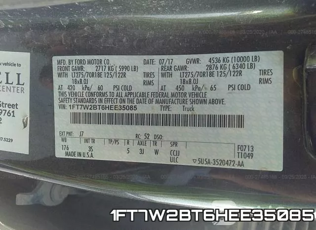 1FT7W2BT6HEE35085 фото 10