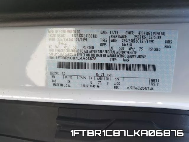 1FTBR1C87LKA06876 фото 2