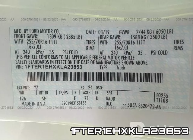 1FTER1EHXKLA23853 фото 10