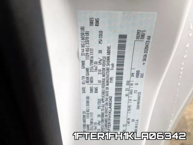 1FTER1FH1KLA06342 фото 2