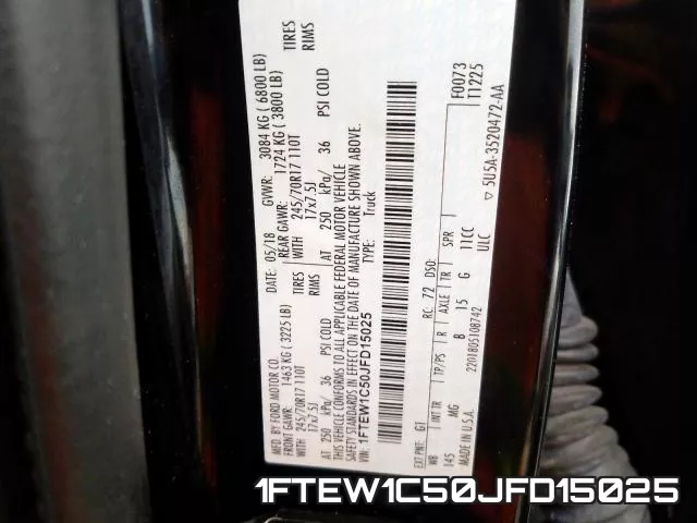 1FTEW1C50JFD15025 фото 2
