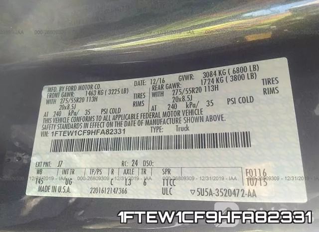 1FTEW1CF9HFA82331 фото 10