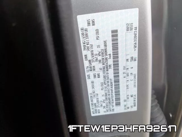 1FTEW1EP3HFA92617 фото 2