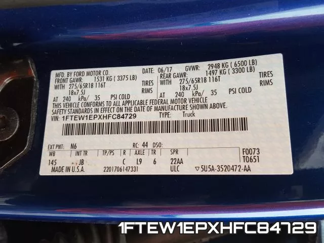 1FTEW1EPXHFC84729 фото 2