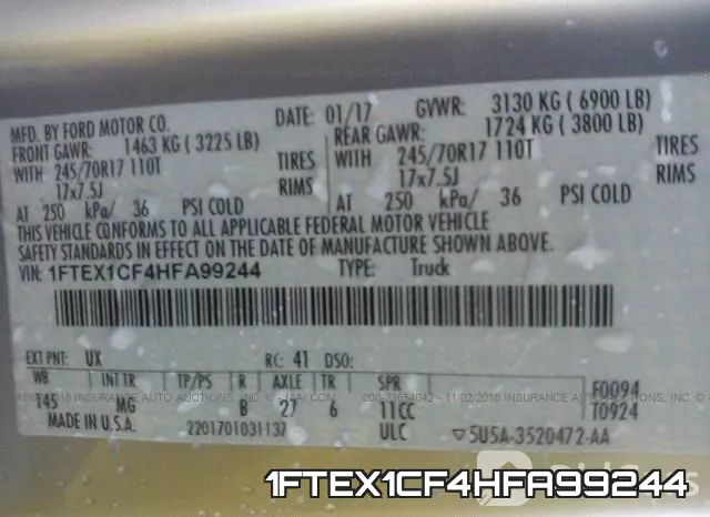 1FTEX1CF4HFA99244 фото 10