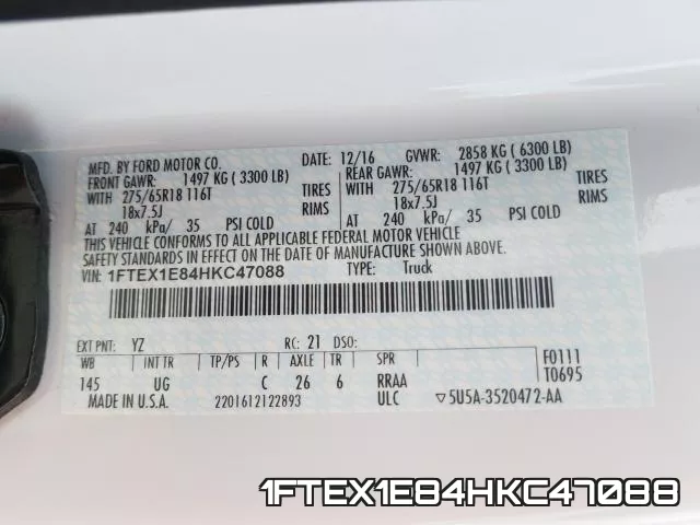 1FTEX1E84HKC47088 фото 2