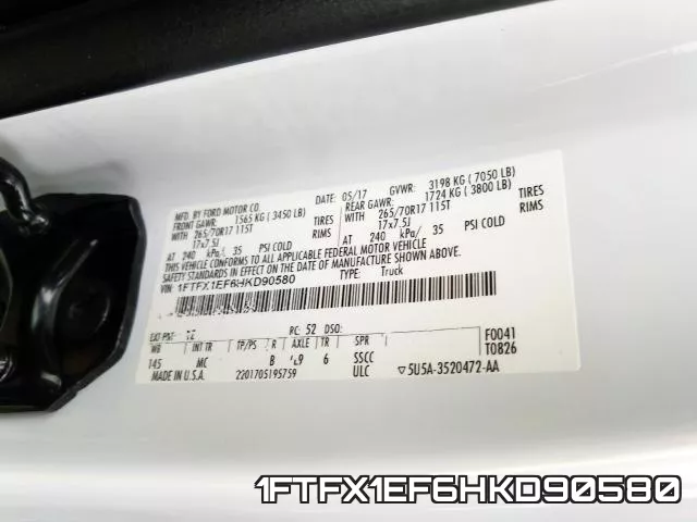 1FTFX1EF6HKD90580 фото 2