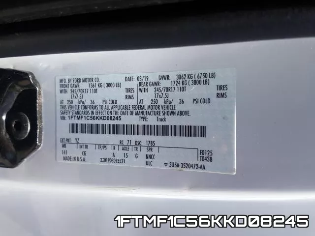 1FTMF1C56KKD08245 фото 2