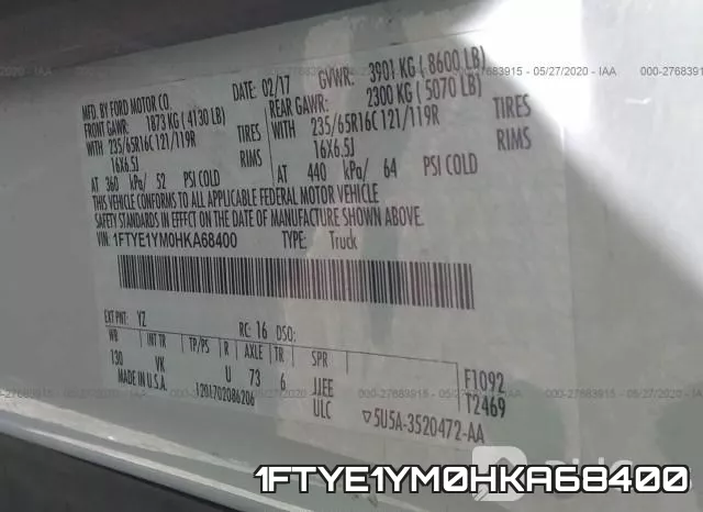 1FTYE1YM0HKA68400 фото 10