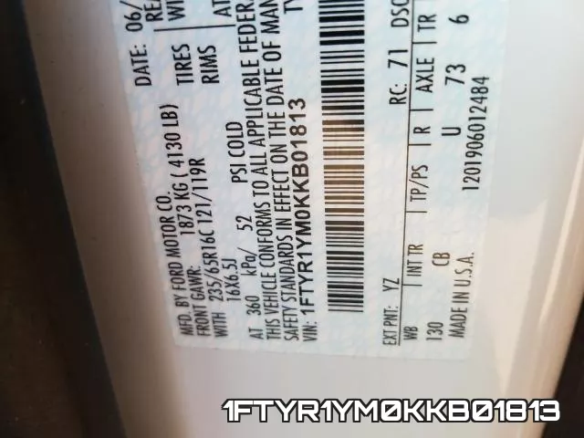 1FTYR1YM0KKB01813 фото 2