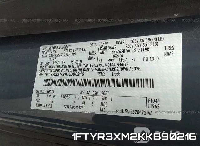 1FTYR3XM2KKB90216 фото 10