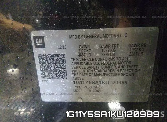 1G11Y5SA1KU120989 фото 10