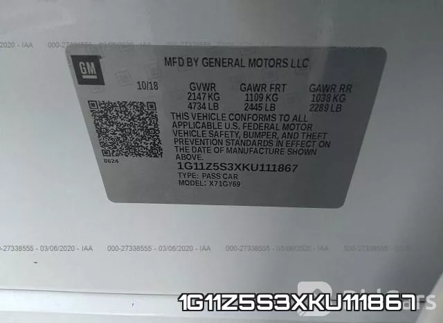 1G11Z5S3XKU111867 фото 10