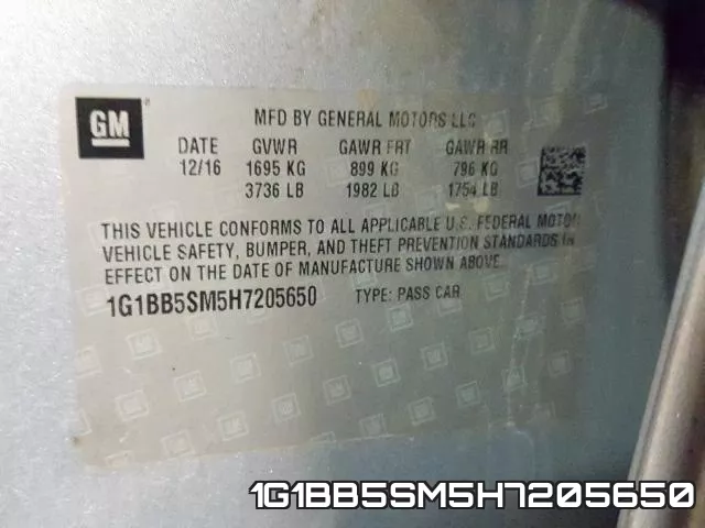 1G1BB5SM5H7205650 фото 2