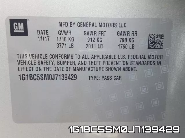 1G1BC5SM0J7139429 фото 2