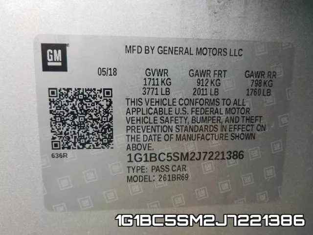1G1BC5SM2J7221386 фото 2
