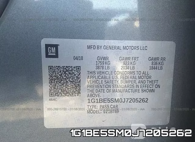 1G1BE5SM0J7205262 фото 10