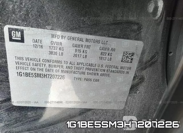 1G1BE5SM3H7207226 фото 10