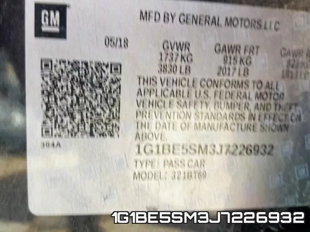 1G1BE5SM3J7226932 фото 2