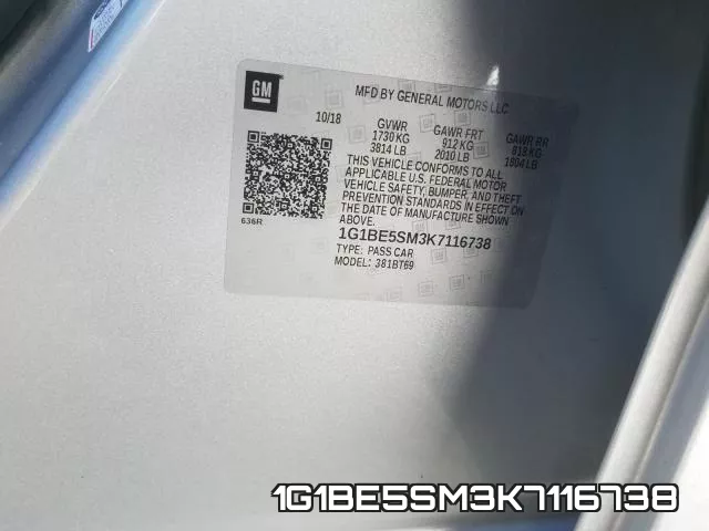 1G1BE5SM3K7116738 фото 2