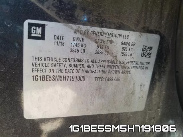 1G1BE5SM5H7191806 фото 2