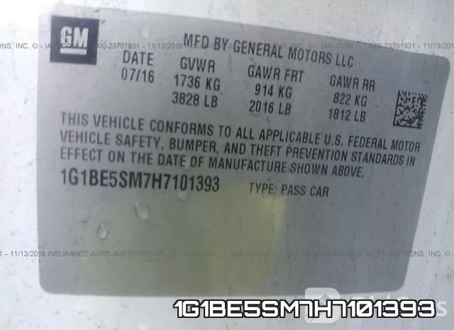 1G1BE5SM7H7101393 фото 10