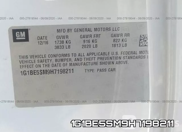 1G1BE5SM9H7198211 фото 10