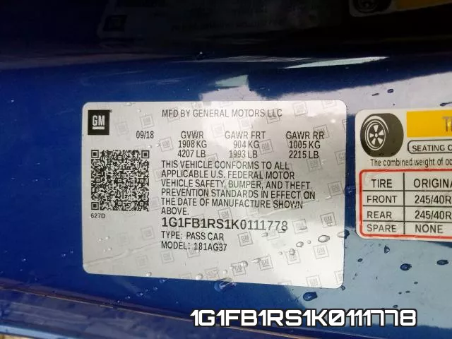 1G1FB1RS1K0111778 фото 2