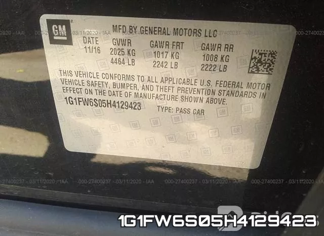 1G1FW6S05H4129423 фото 10