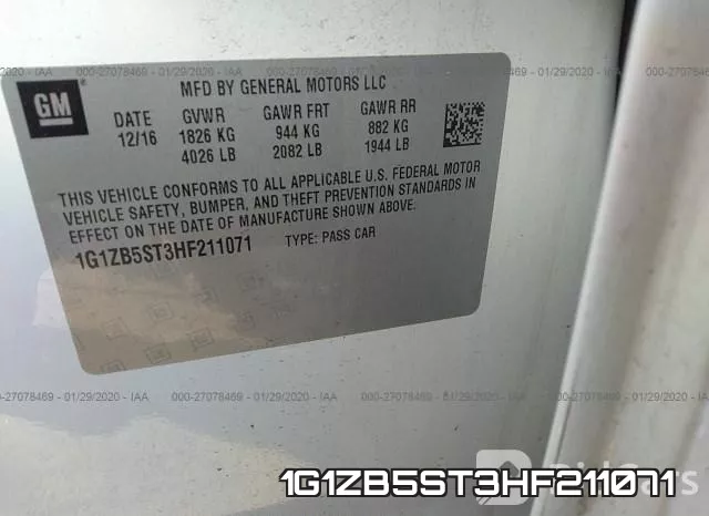 1G1ZB5ST3HF211071 фото 10