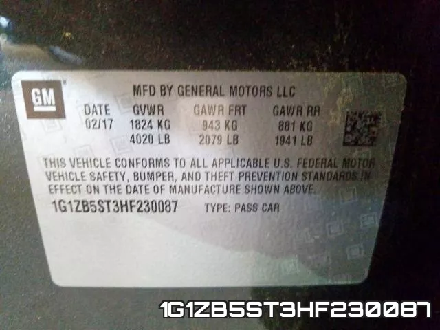 1G1ZB5ST3HF230087 фото 2
