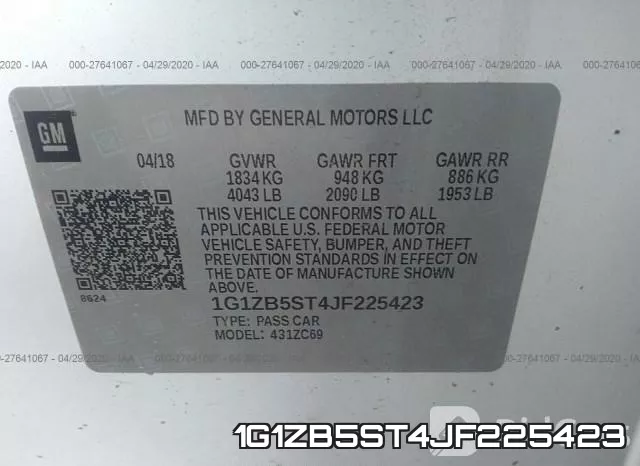1G1ZB5ST4JF225423 фото 10
