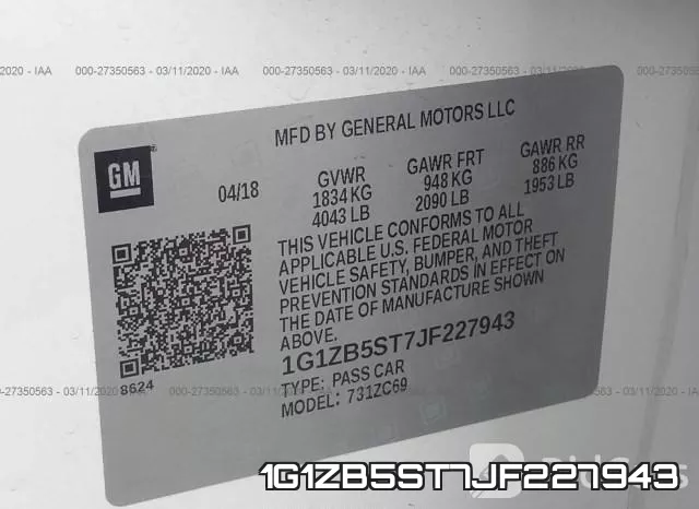 1G1ZB5ST7JF227943 фото 10