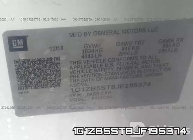1G1ZB5ST8JF195374 фото 10