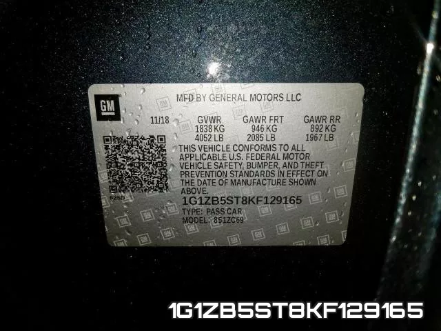 1G1ZB5ST8KF129165 фото 2
