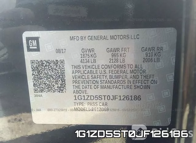 1G1ZD5ST0JF126186 фото 10